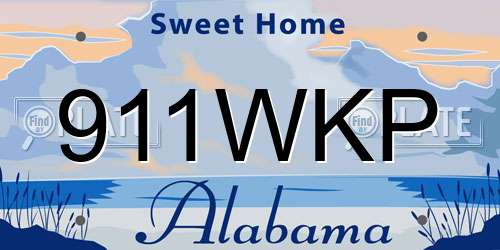 911WKP Alabama License Plate