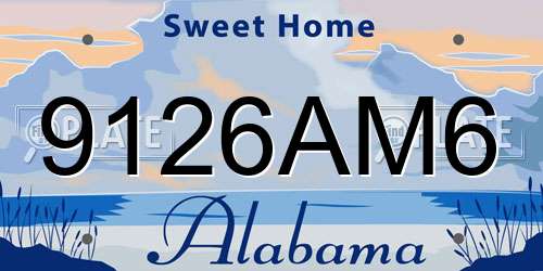 9126AM6 Alabama License Plate