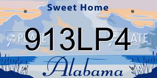 913LP4 Alabama License Plate