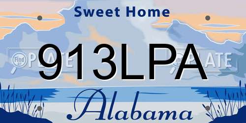 913LPA Alabama License Plate