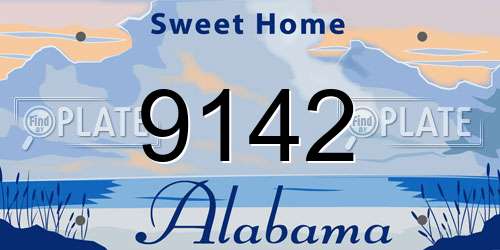 9142 Alabama License Plate