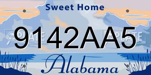 9142AA5 Alabama License Plate