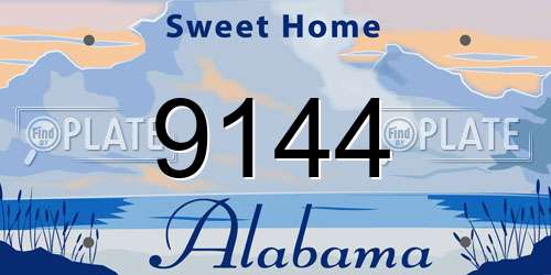 9144 Alabama License Plate