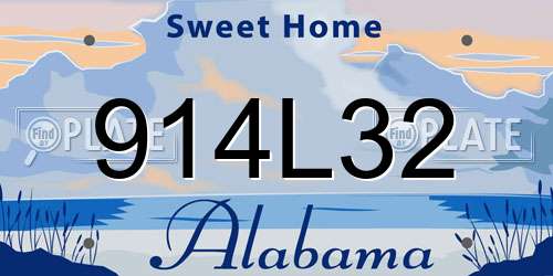 914L32 Alabama License Plate
