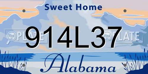 914L37 Alabama License Plate