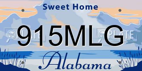 915MLG Alabama License Plate