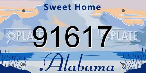 91617 Alabama License Plate