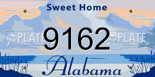 9162 Alabama License Plate