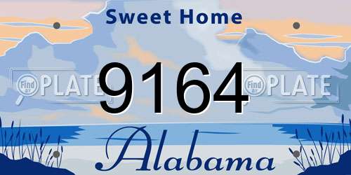 9164 Alabama License Plate