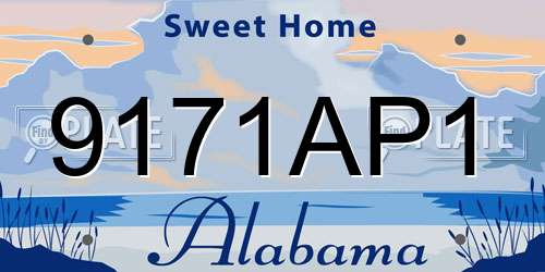 9171AP1 Alabama License Plate