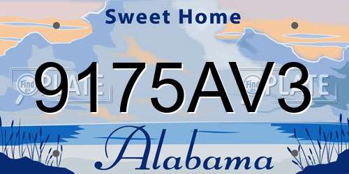 9175AV3 Alabama License Plate