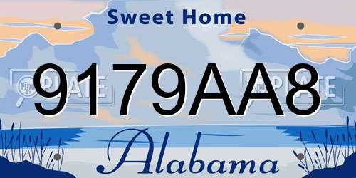 9179AA8 Alabama License Plate