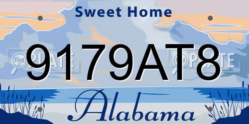9179AT8 Alabama License Plate