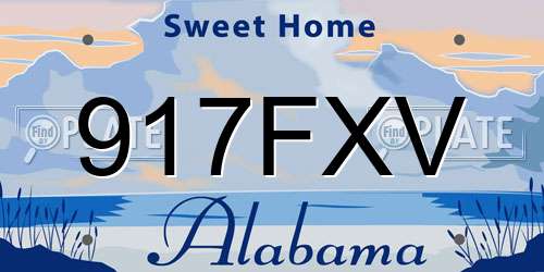 917FXV Alabama License Plate