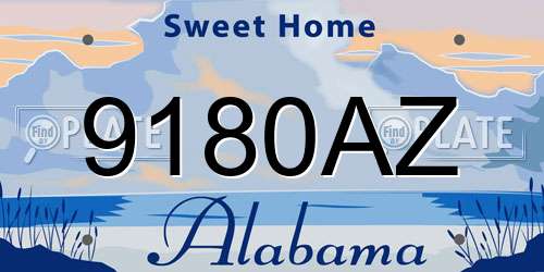 9180AZ Alabama License Plate