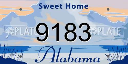 9183 Alabama License Plate
