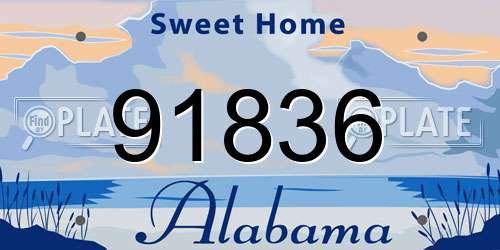 91836 Alabama License Plate