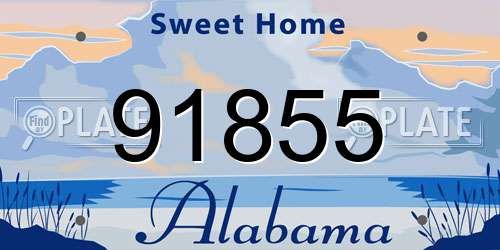 91855 Alabama License Plate
