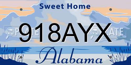 918AYX Alabama License Plate