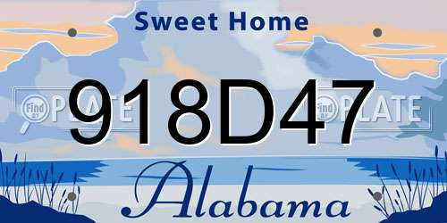 918D47 Alabama License Plate