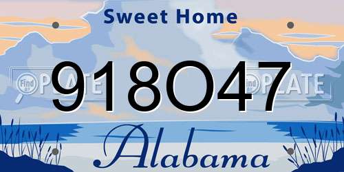 918O47 Alabama License Plate