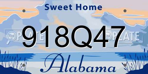918Q47 Alabama License Plate