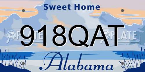 918QAT Alabama License Plate