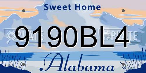 9190BL4 Alabama License Plate