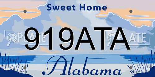 919ATA Alabama License Plate