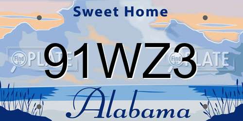 91WZ3 Alabama License Plate