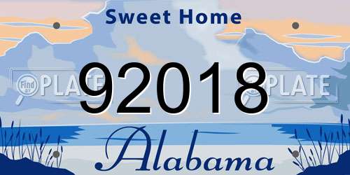 92018 Alabama License Plate