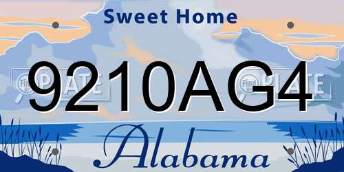 9210AG4 Alabama License Plate