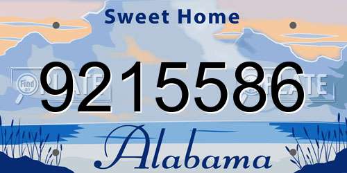 9215586 Alabama License Plate