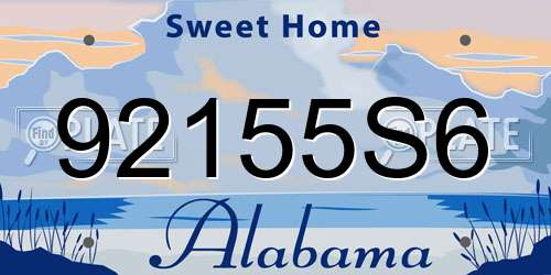 92155S6 Alabama License Plate