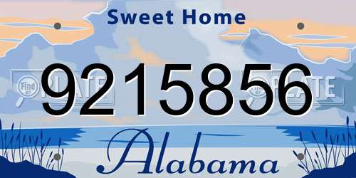 9215856 Alabama License Plate