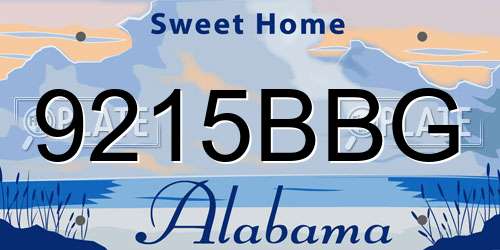 9215BBG Alabama License Plate