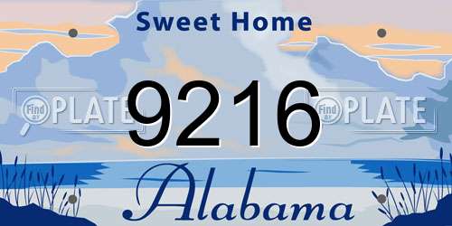 9216 Alabama License Plate
