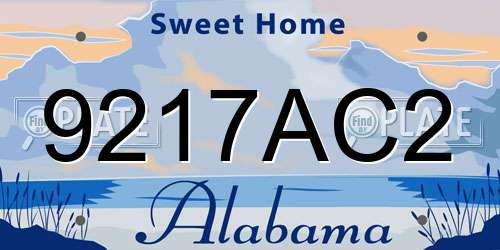 9217AC2 Alabama License Plate