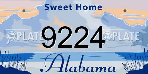 9224 Alabama License Plate