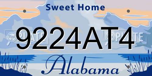 9224AT4 Alabama License Plate