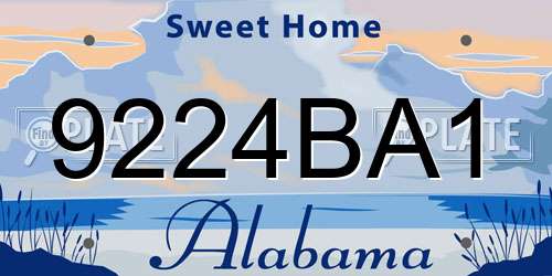 9224BA1 Alabama License Plate