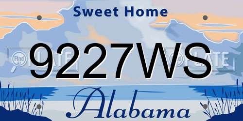 9227WS Alabama License Plate