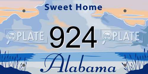 924 Alabama License Plate