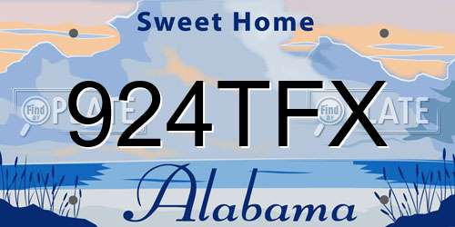 924TFX Alabama License Plate