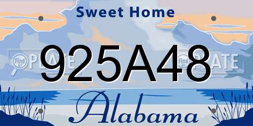 925A48 Alabama License Plate