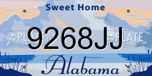 9268JJ Alabama License Plate