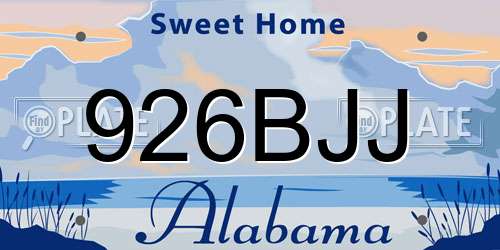 926BJJ Alabama License Plate