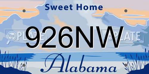 926NW Alabama License Plate
