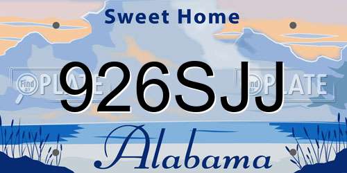 926SJJ Alabama License Plate