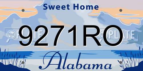 9271RO Alabama License Plate
